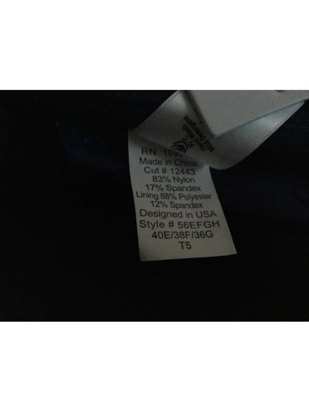 Sunsets Indigo Underwire Top Size 40E/38F/36G